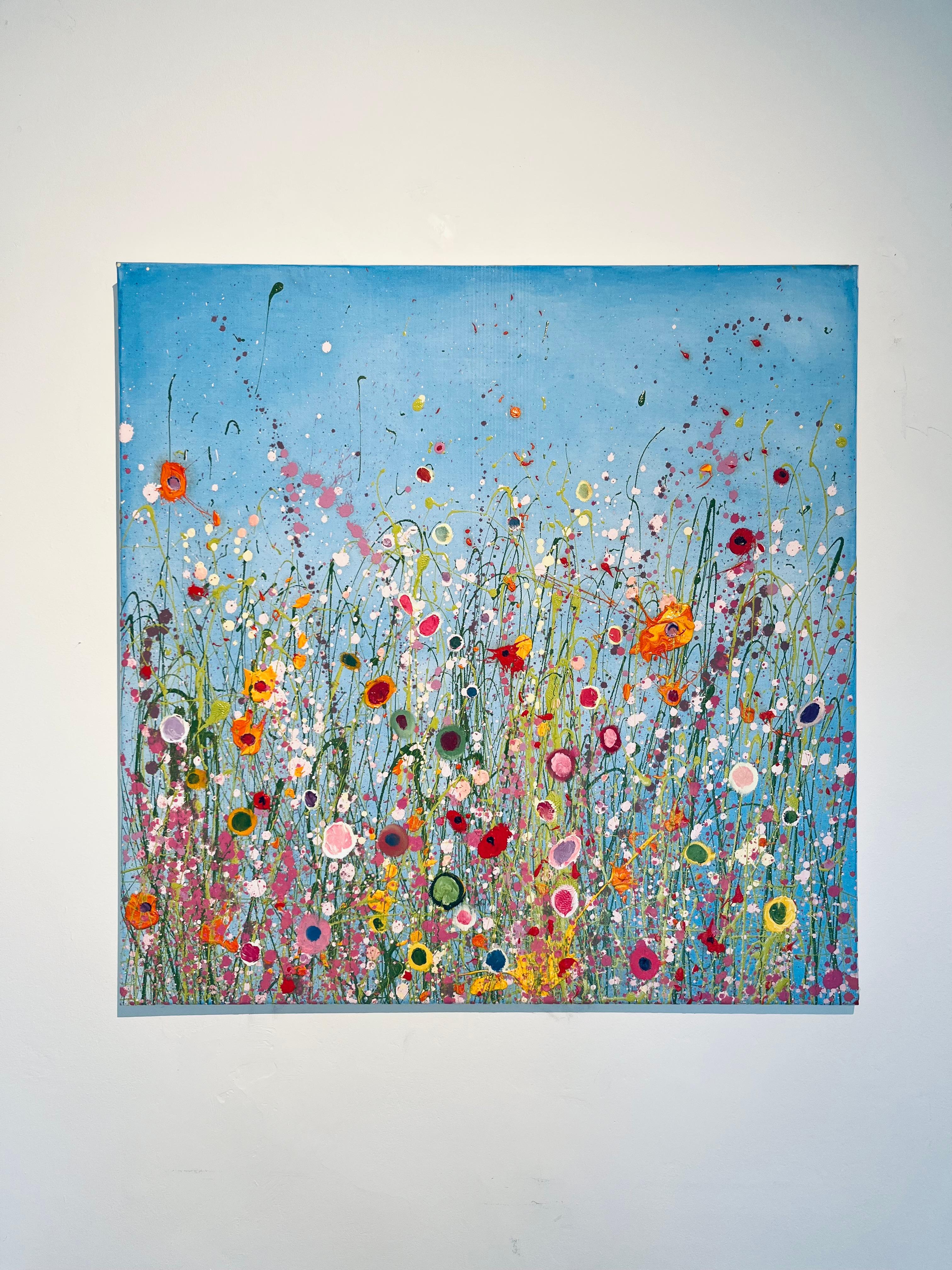The Garden Of Love-original abstract floral landscape painting- modern artwork - Painting by Yvonne Coomber