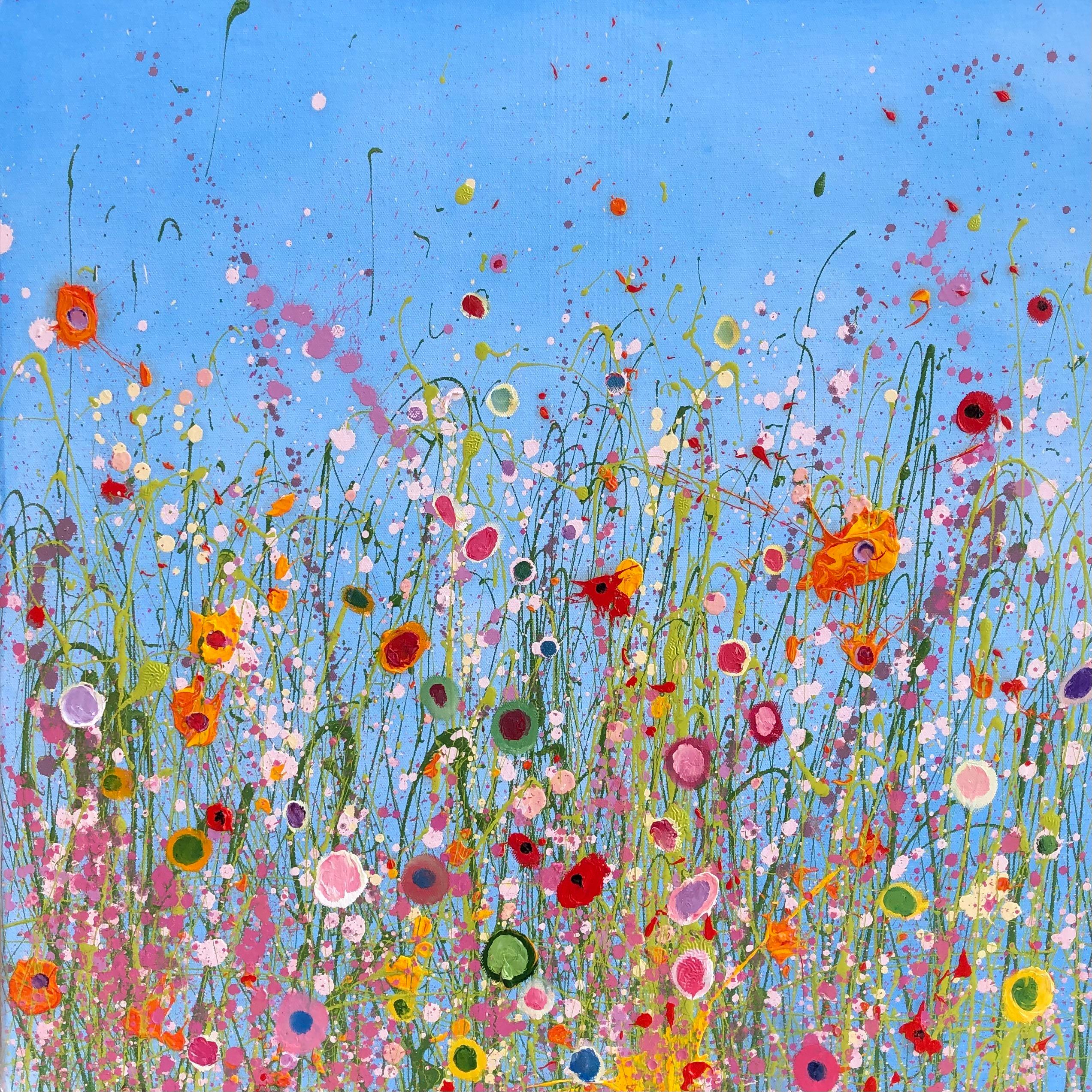 Yvonne Coomber Abstract Painting - The Garden Of Love-original abstract floral landscape painting- modern artwork