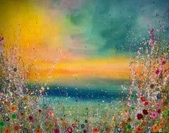 The Sea Kisses the Sky -original abstract floral oil painting- contemporary art