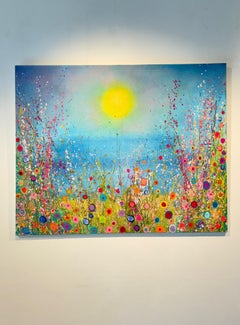 The Sea Sings Mermaids Sweet Songs - contemporary abstract floral oil painting