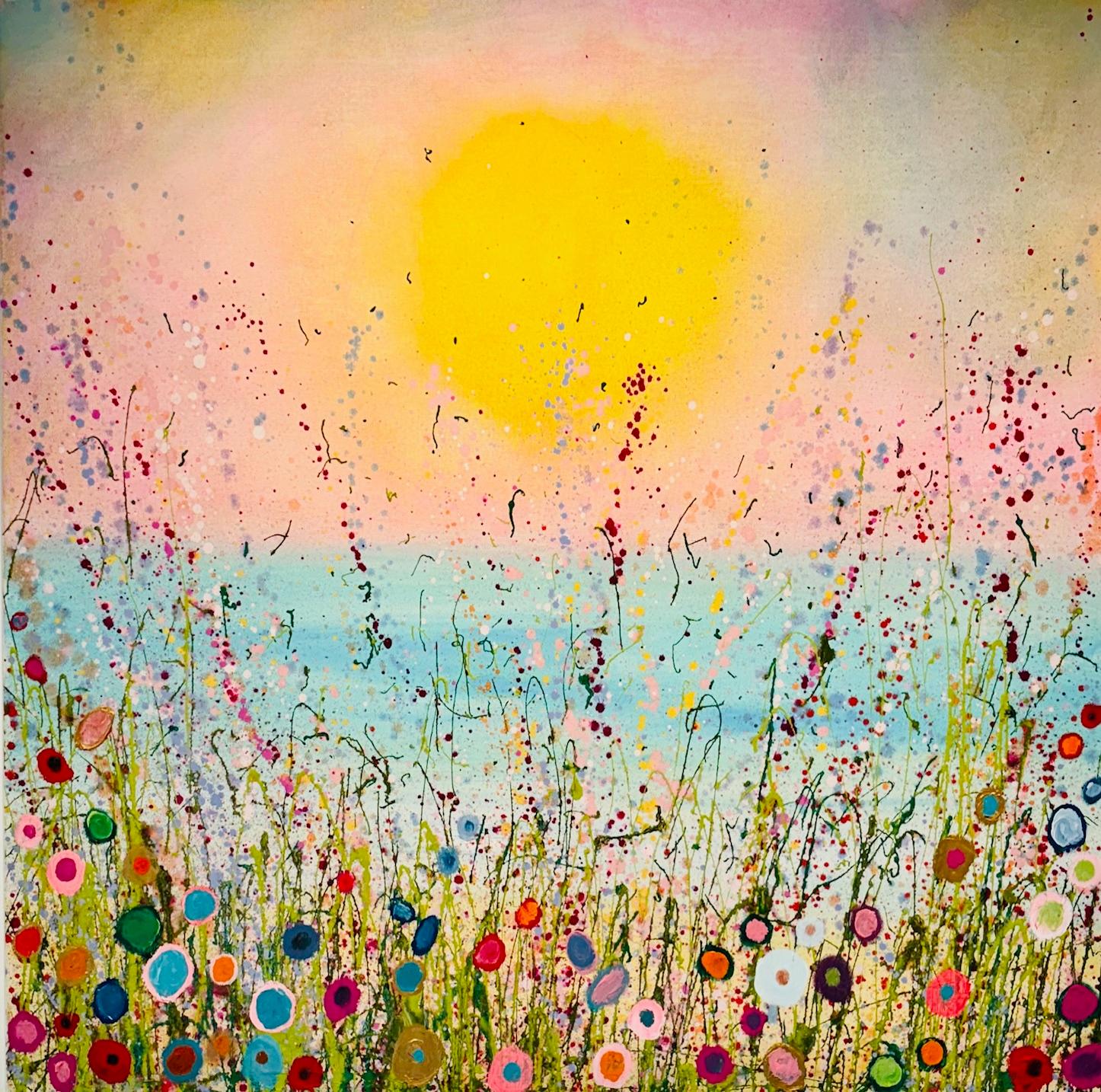 Abstract Painting Yvonne Coomber - The Sea Whispers Sweet Tenderness - peinture à l'huile abstraite et florale - art contemporain