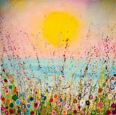 Il mare sussurra dolcezza - pittura ad olio floreale astratta - arte contemporanea