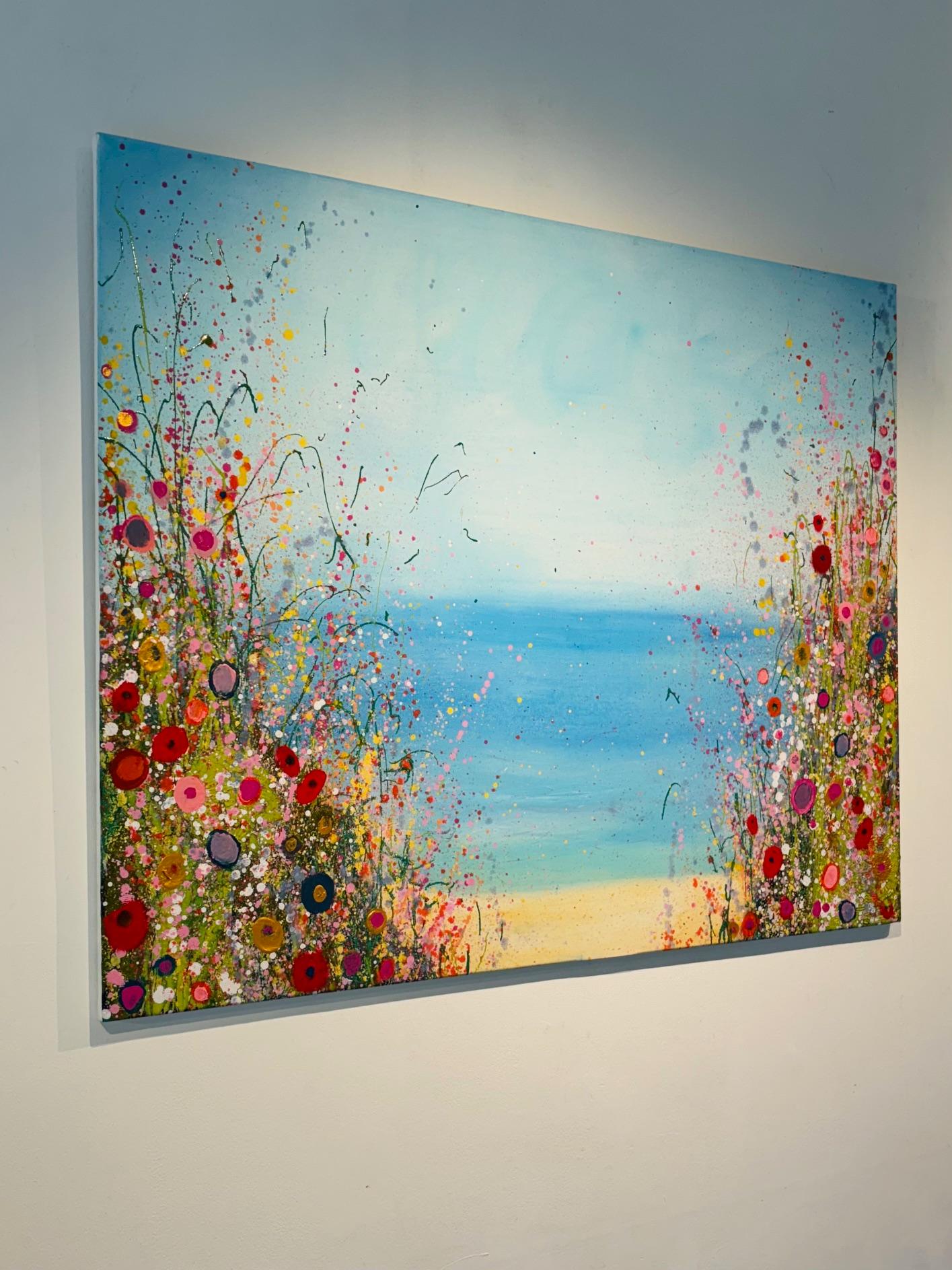 Dies is Where All of The Wildflowers Sing – originales abstraktes Blumenkunstwerk – Painting von Yvonne Coomber