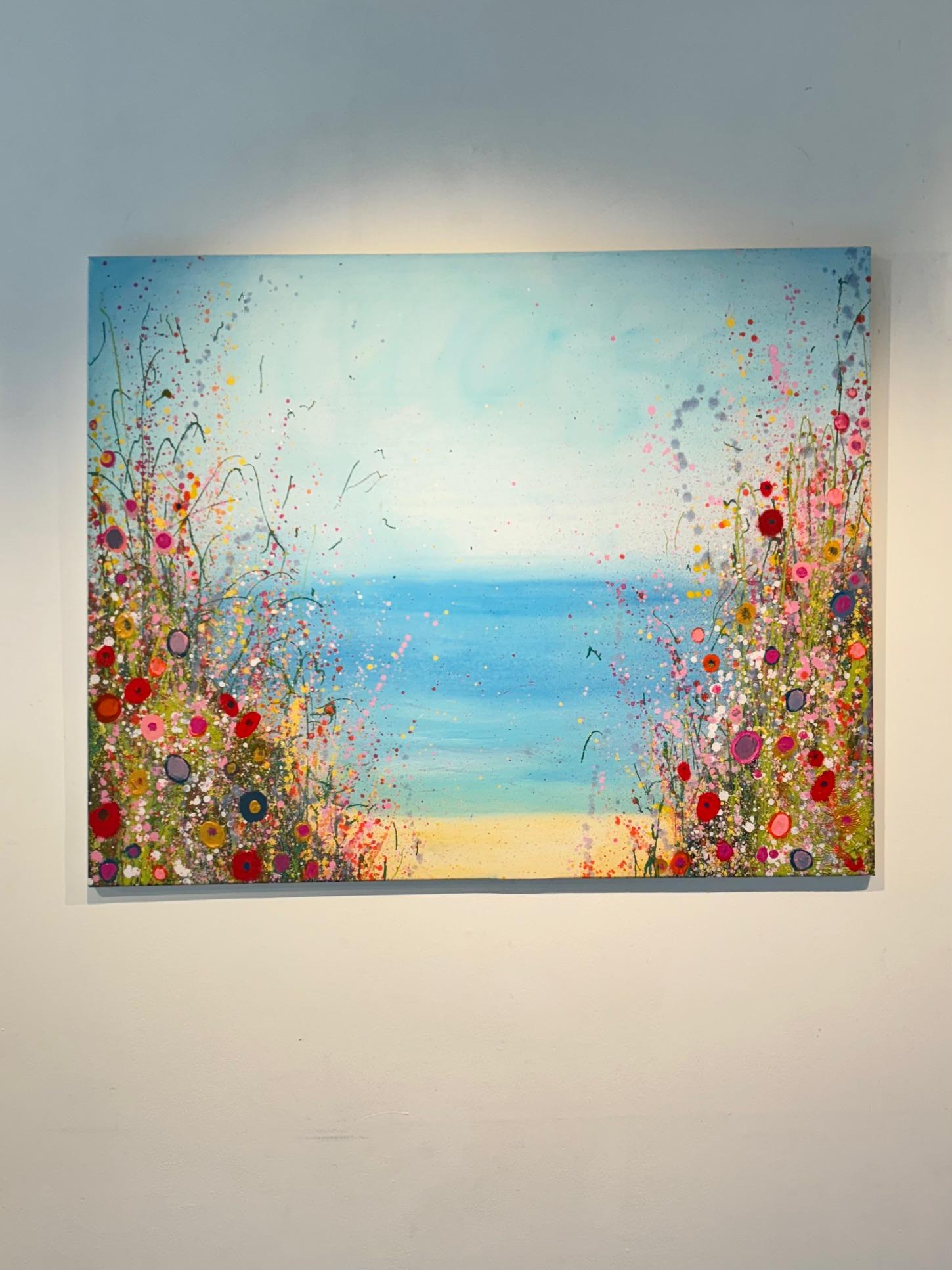 Dies is Where All of The Wildflowers Sing – originales abstraktes Blumenkunstwerk (Naturalismus), Painting, von Yvonne Coomber