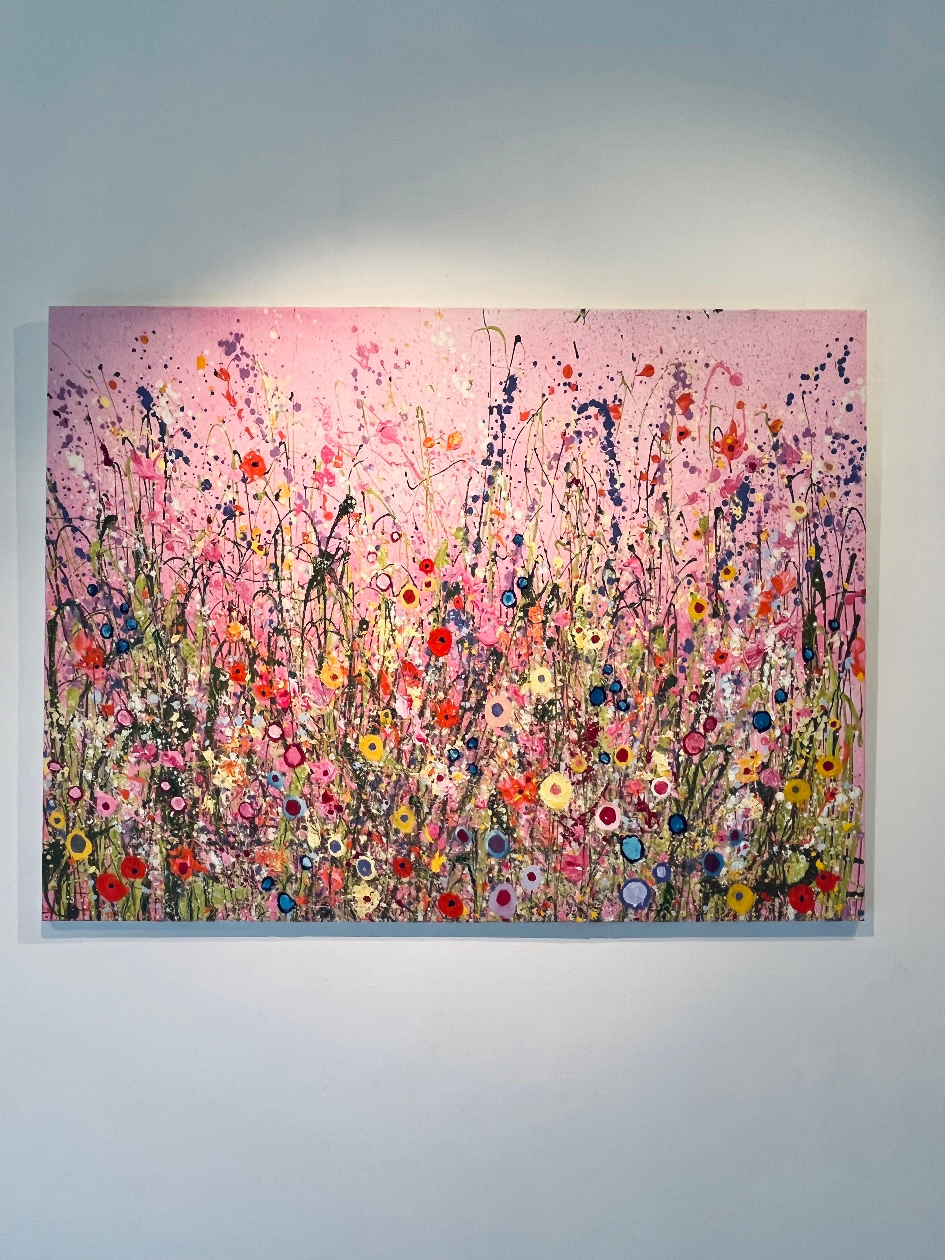 This is Where all the Magic Happens-original floral abstract painting-modern art - Painting by Yvonne Coomber