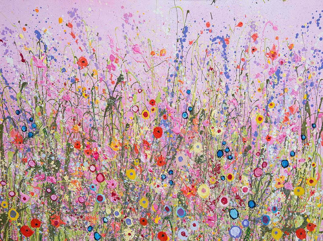 Yvonne Coomber Abstract Painting - This is Where all the Magic Happens-original floral abstract painting-modern art