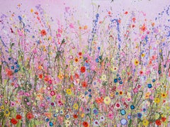 Dies is Where all the Magic Happens – Original florales abstraktes Gemälde mit Blumenmotiv, moderne Kunst