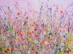 Questo è il luogo in cui avviene la magia - pittura astratta floreale originale - arte moderna