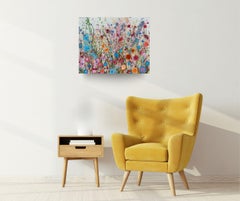 C'est ici que naissent les rêves - art abstrait floral- peinture à l'huile contemporaine