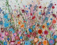 C'est ici que naissent les rêves - art abstrait floral- peinture à l'huile contemporaine