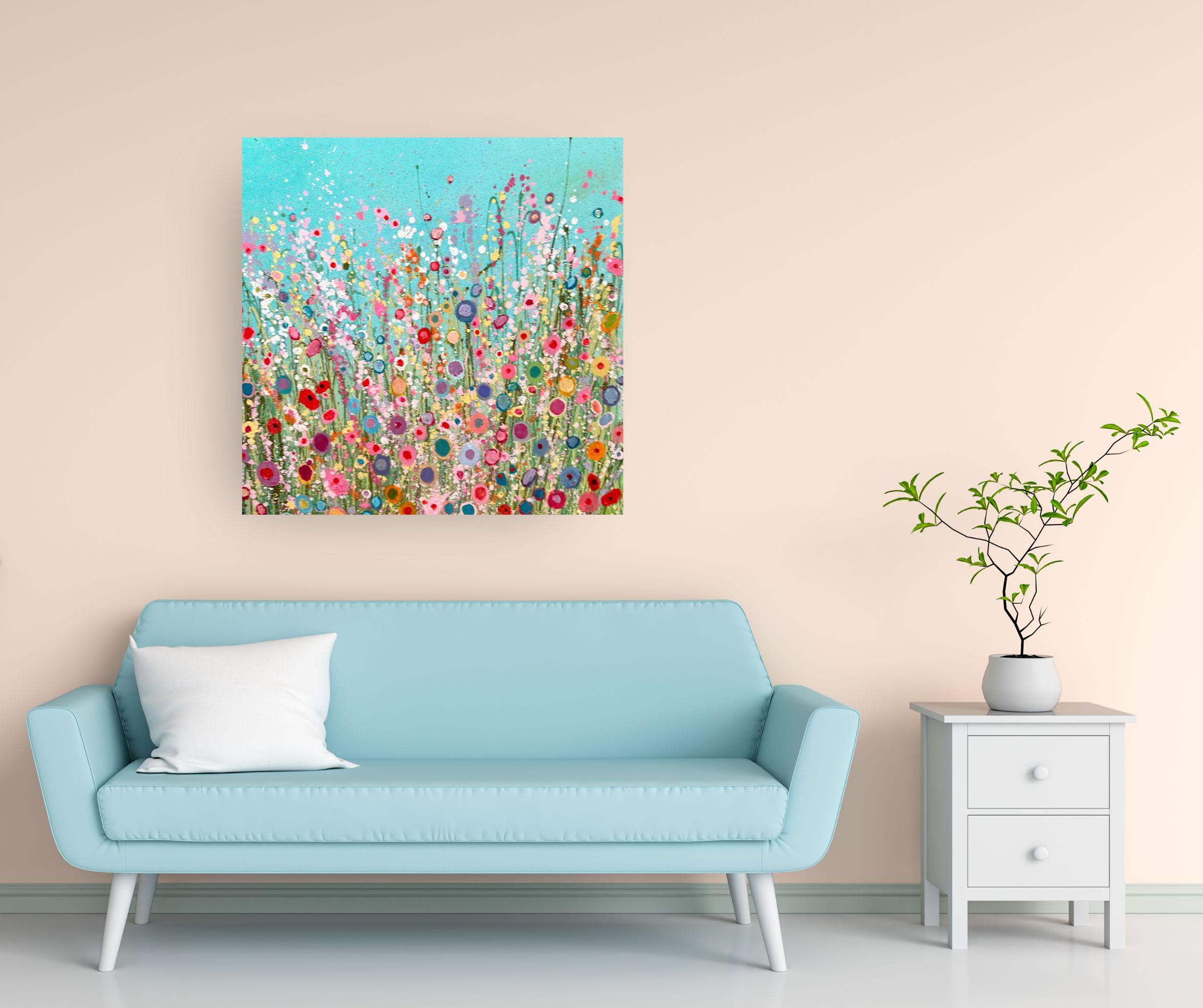 This is Where My Dreams Dance - florale abstrakte Kunst -  zeitgenössische Ölmalerei – Painting von Yvonne Coomber