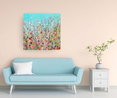 This is Where My Dreams Dance - floral abstract art -  contemporary oil painting
