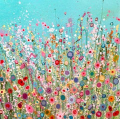 This is Where My Dreams Dance - floral abstract art -  contemporary oil painting