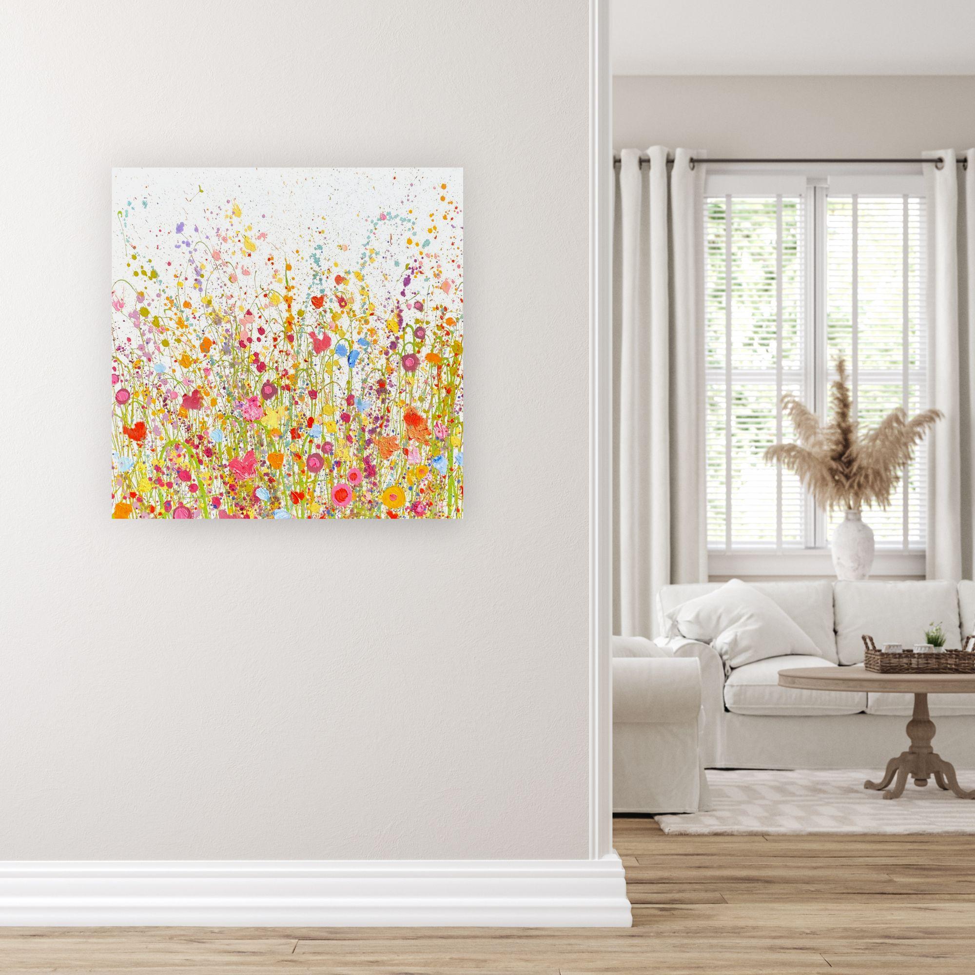 Where Doves Kiss (i) - original floral painting- contemporary abstract art For Sale 1