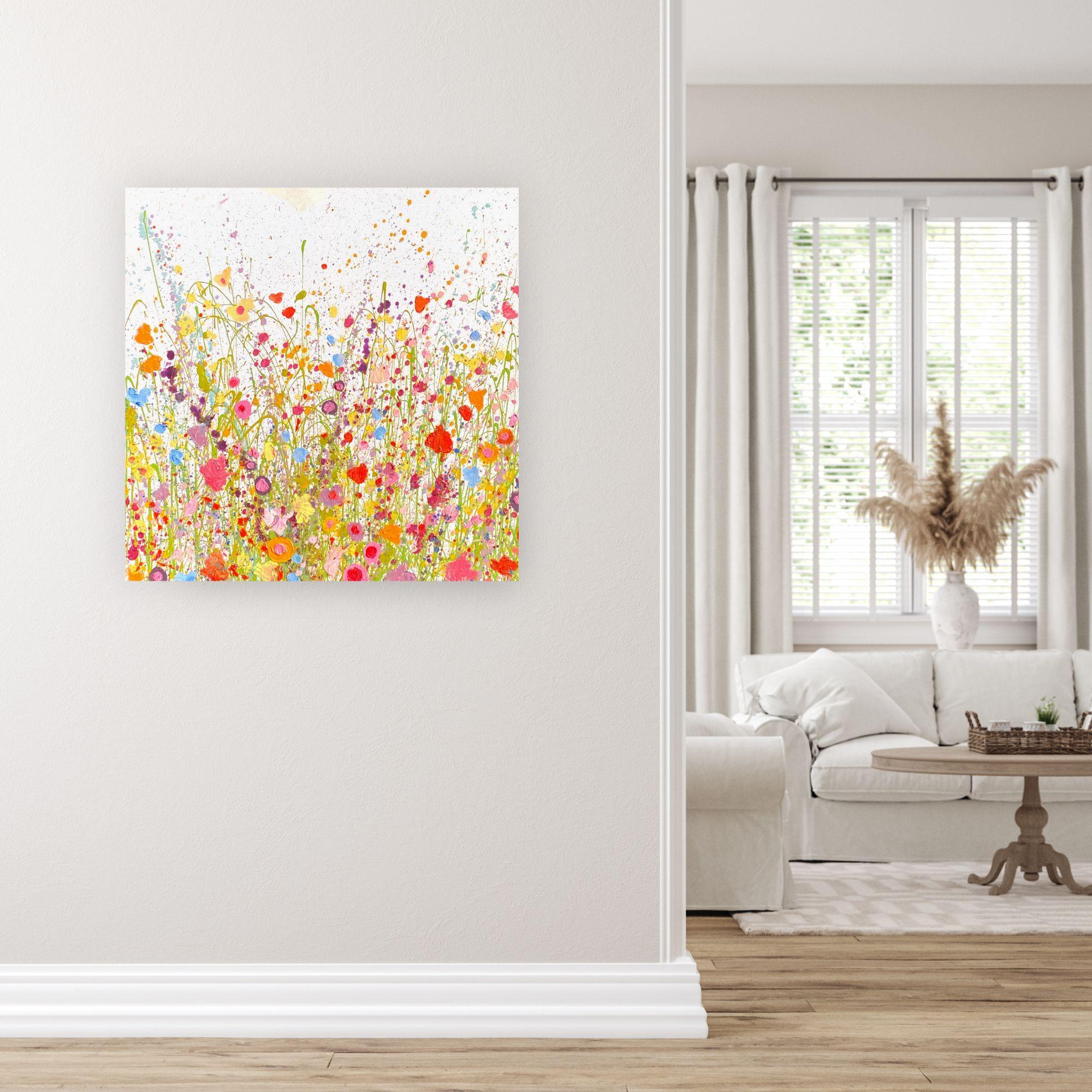 Where Doves Kiss (ii) -original abstract floral oil painting- contemporary art For Sale 1