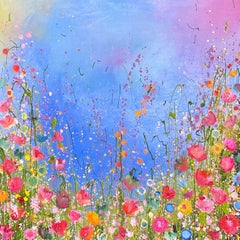 Where The Wild Roses Grow - original abstract floral painting- contemporary art 