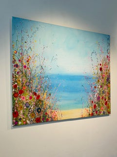 Wo Wildblumen singen - Abstraktes Ölgemälde mit Blumen - Zeitgenössische Kunst