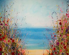 Wo Wildblumen singen - Abstraktes Ölgemälde mit Blumen - Zeitgenössische Kunst