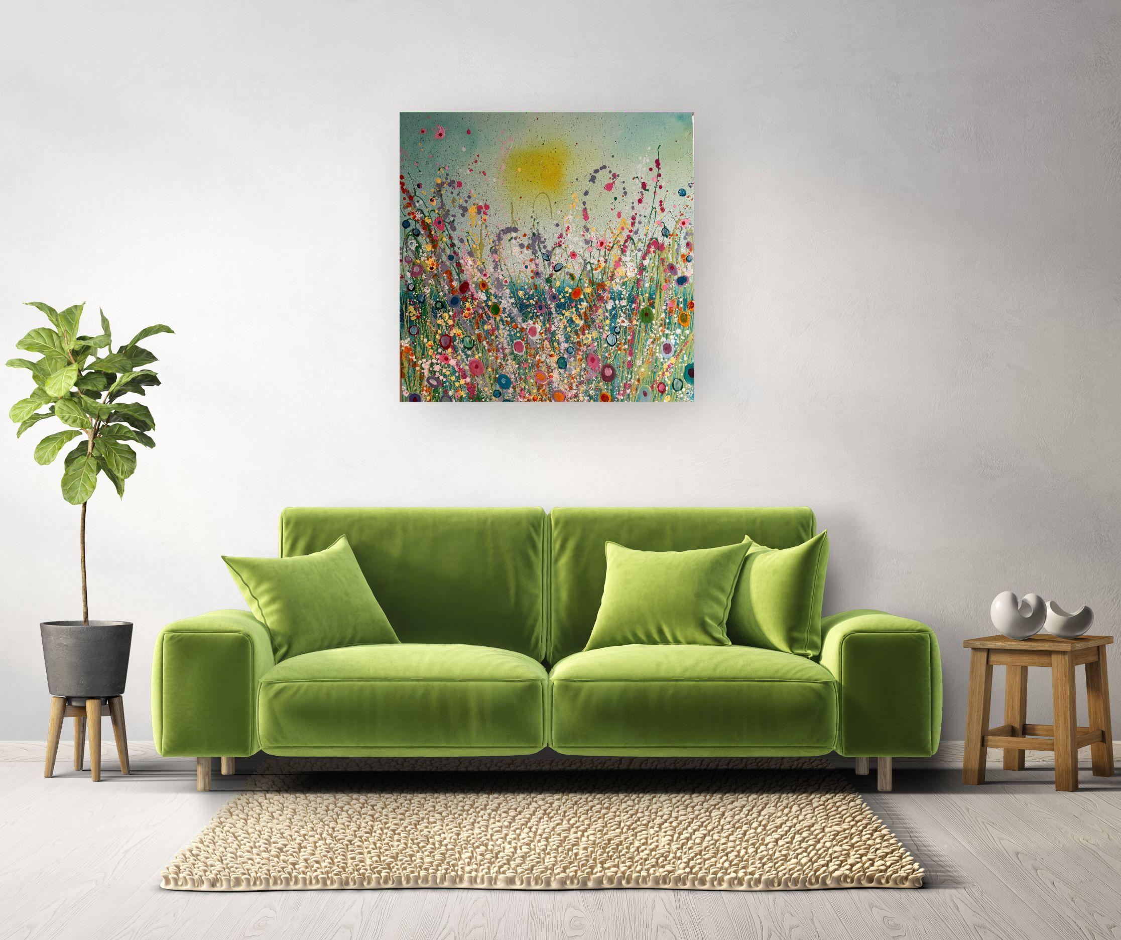 Du bist das Maß meiner Träume-blumige abstrakte zeitgenössische Kunst-Ölgemälde – Painting von Yvonne Coomber