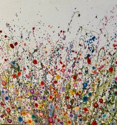 You Make Me So Very Happy - floral abstract contemporary landscape oil painting
