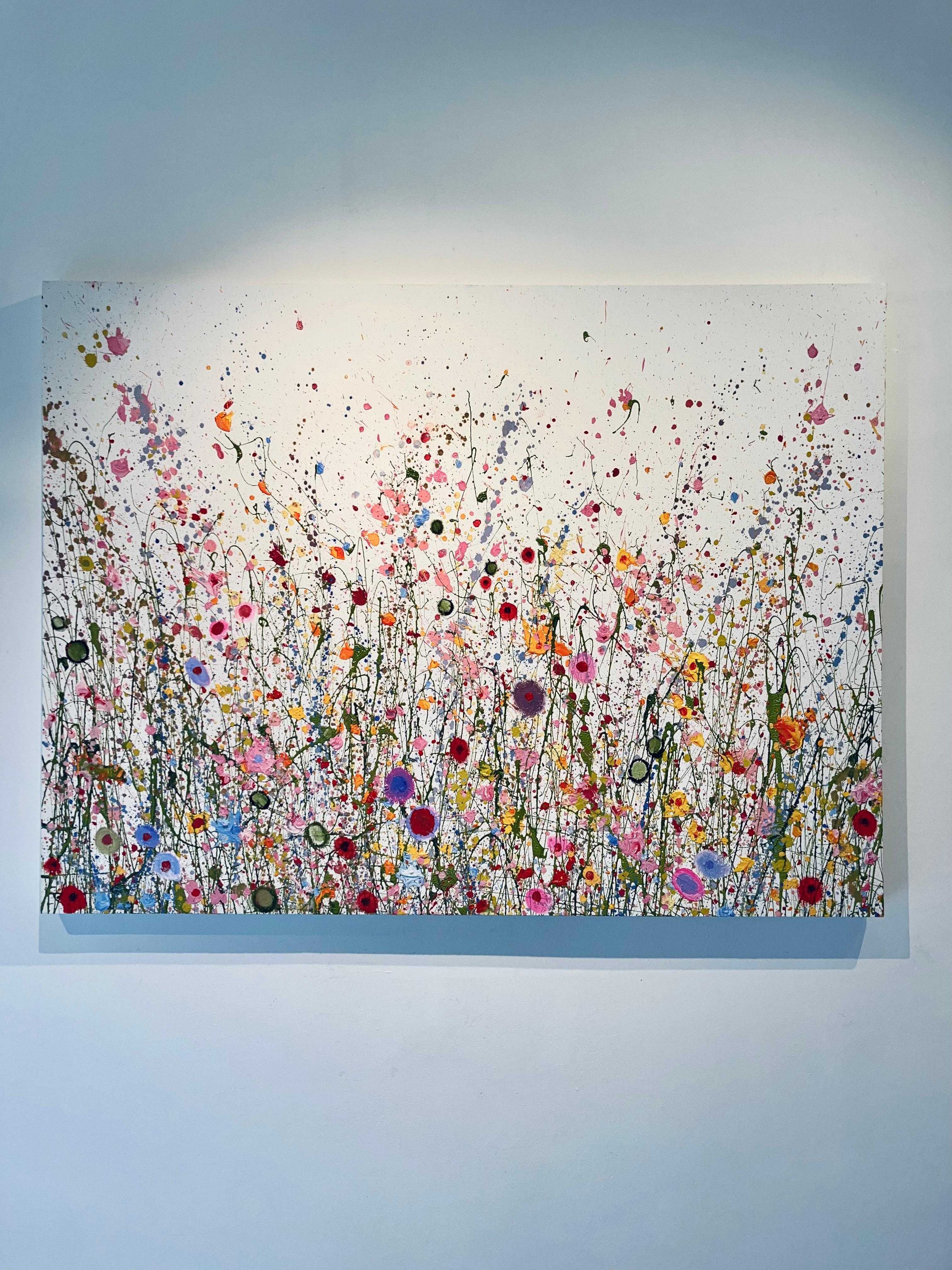 Your Love Is So Very Beautiful- original modern floral painting- abstract art - Painting by Yvonne Coomber