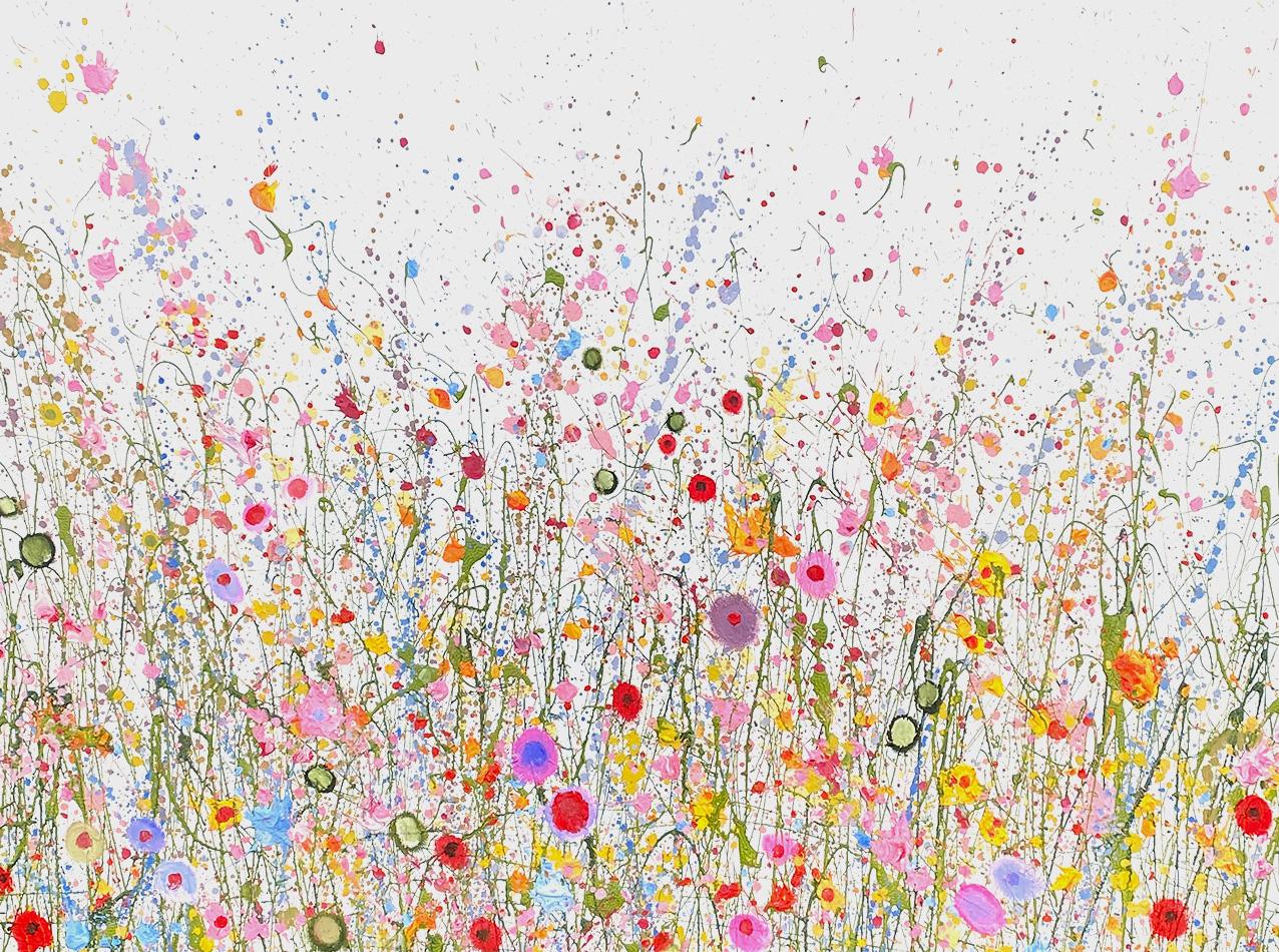 Yvonne Coomber Abstract Painting - Your Love Is So Very Beautiful- original modern floral painting- abstract art