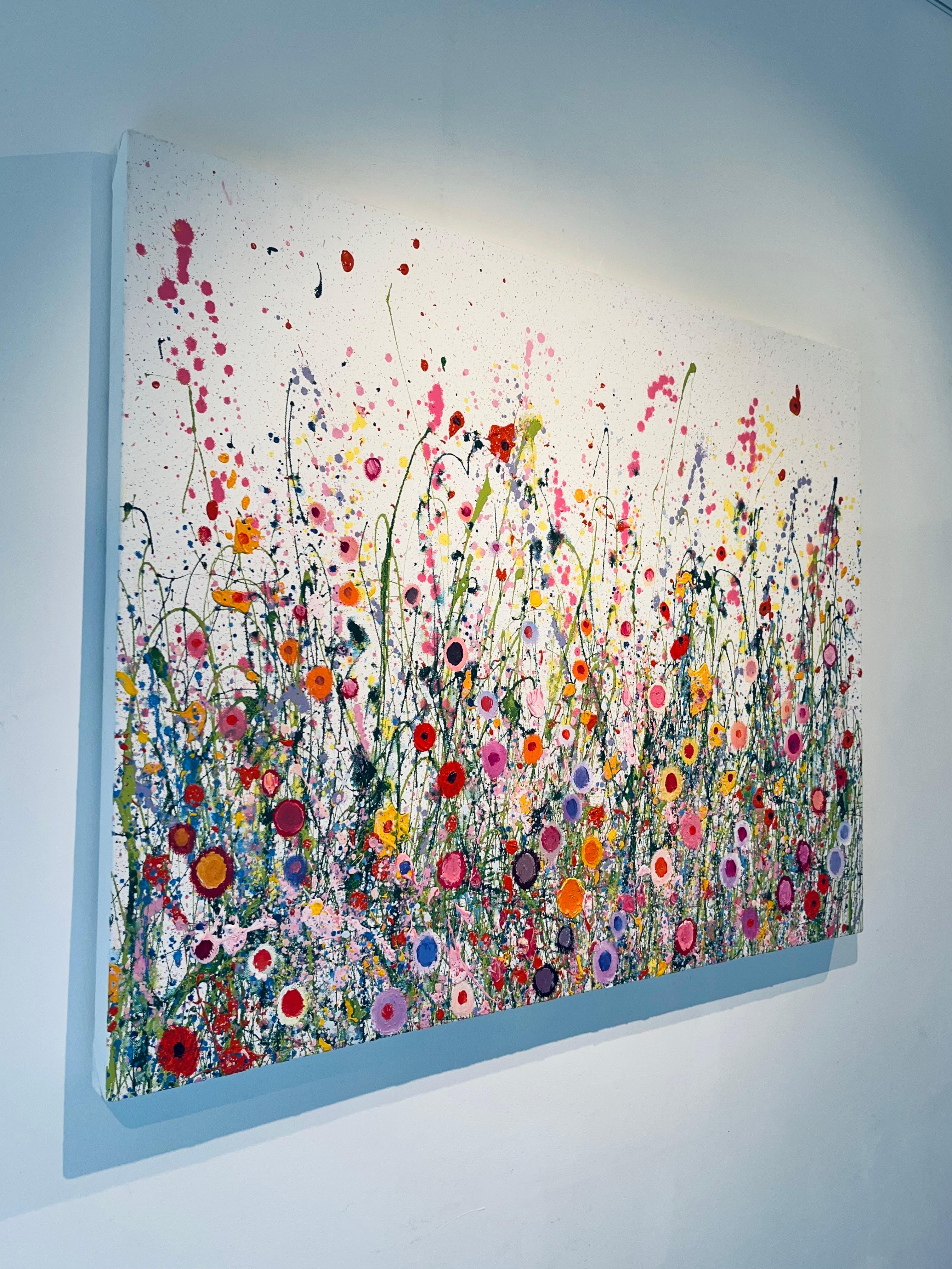Your Sweet Love Makes My Heart Feel Like Champagne- abstract oil painting floral - Naturalistic Painting by Yvonne Coomber