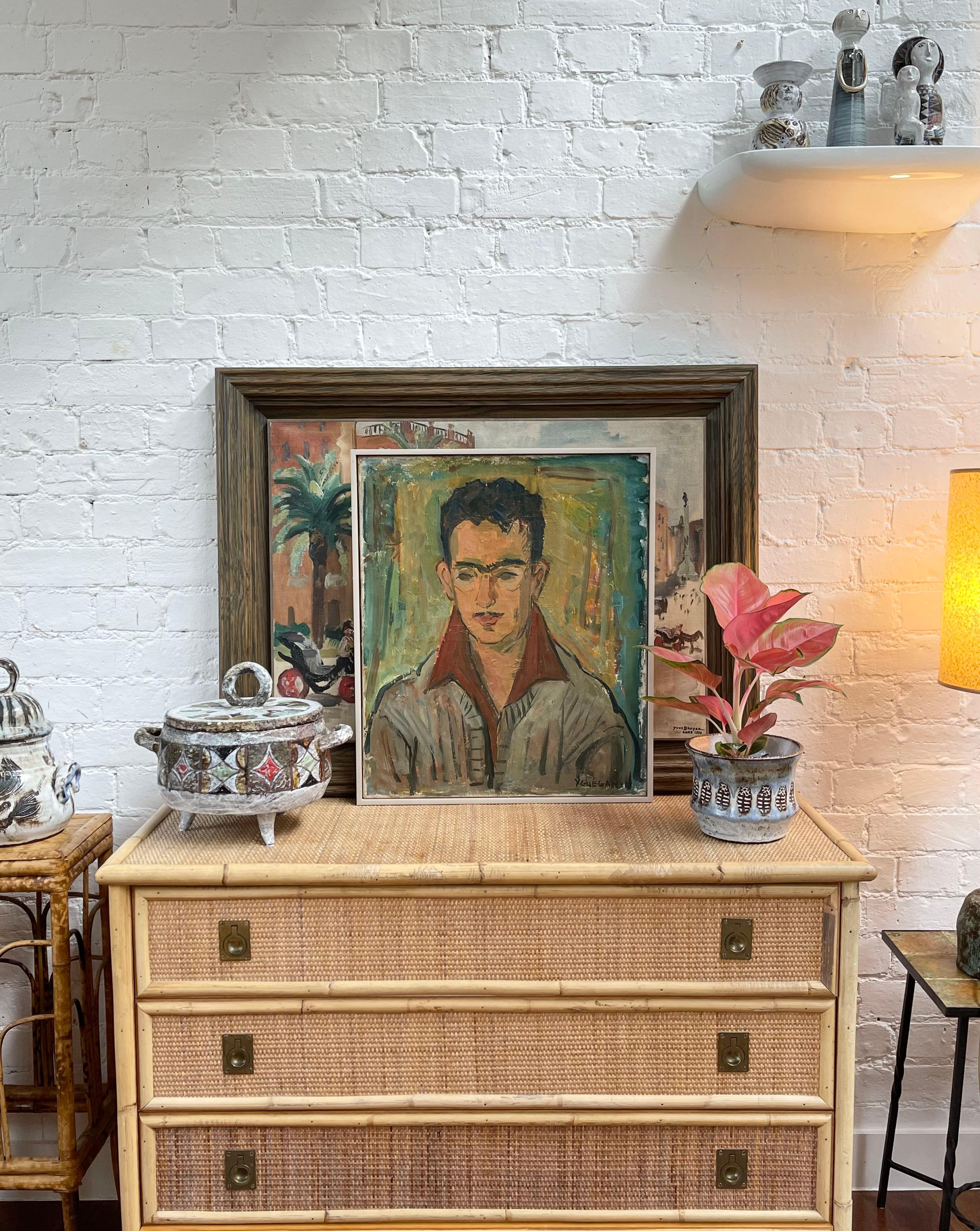 Ritratto di un uomo - Painting Moderno di Yvonne Guégan