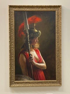 Atena - Pittura figurativa olandese contemporanea del XXI secolo della dea greca