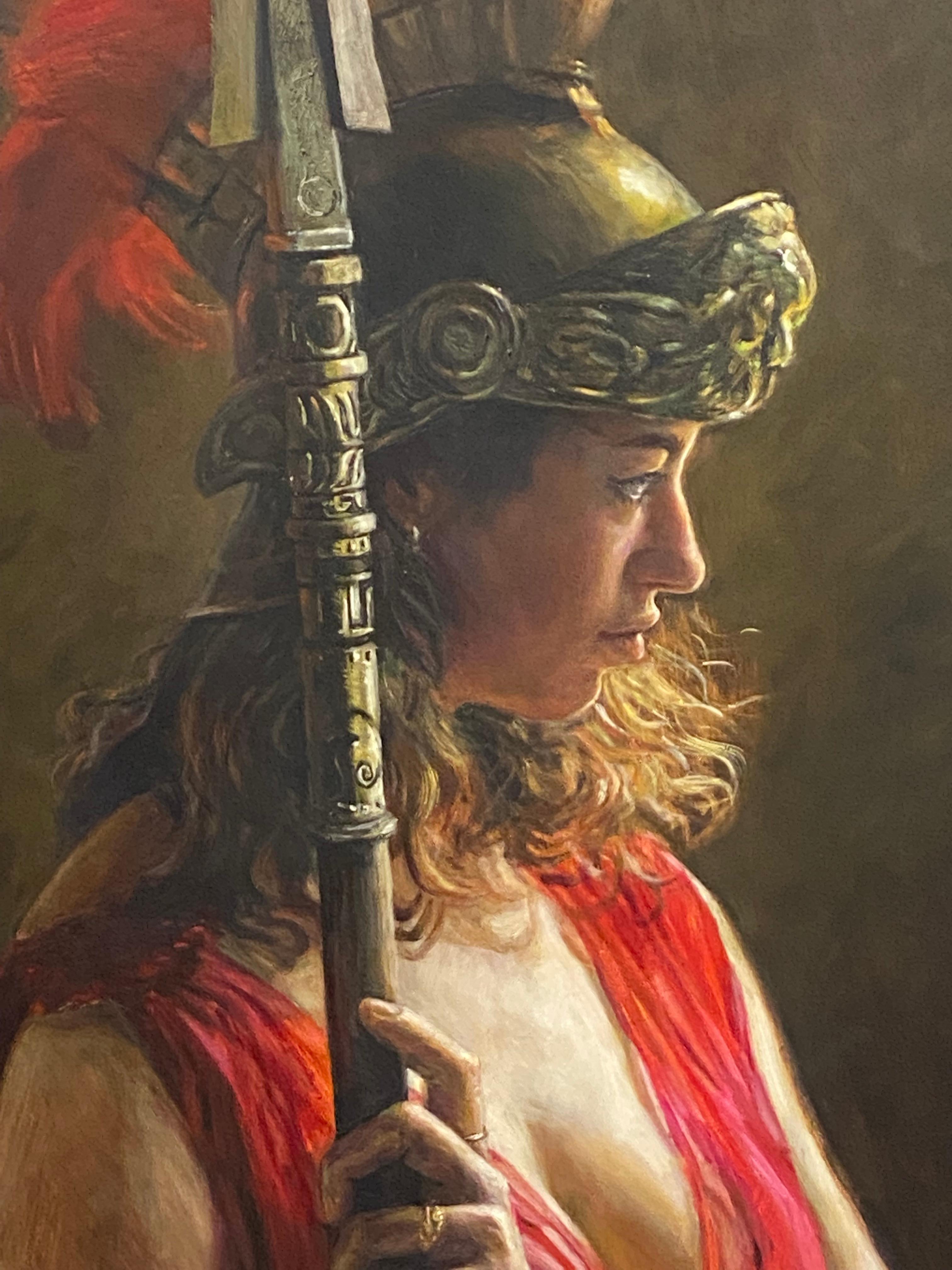 Athena- 21st Century Contemporary Dutch Figurative Painting Of The Greek Goddess 1