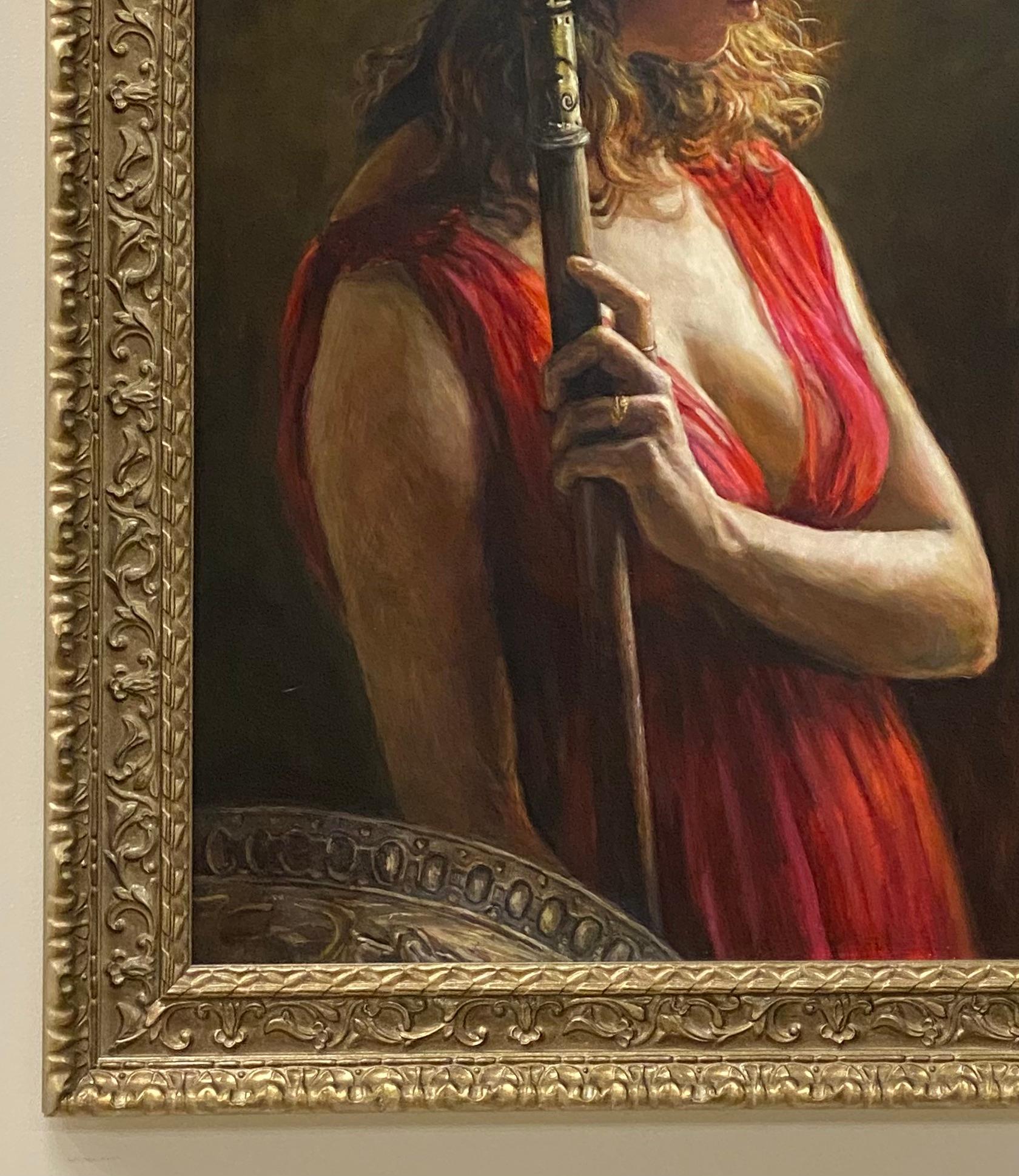 Athena- 21st Century Contemporary Dutch Figurative Painting Of The Greek Goddess 2