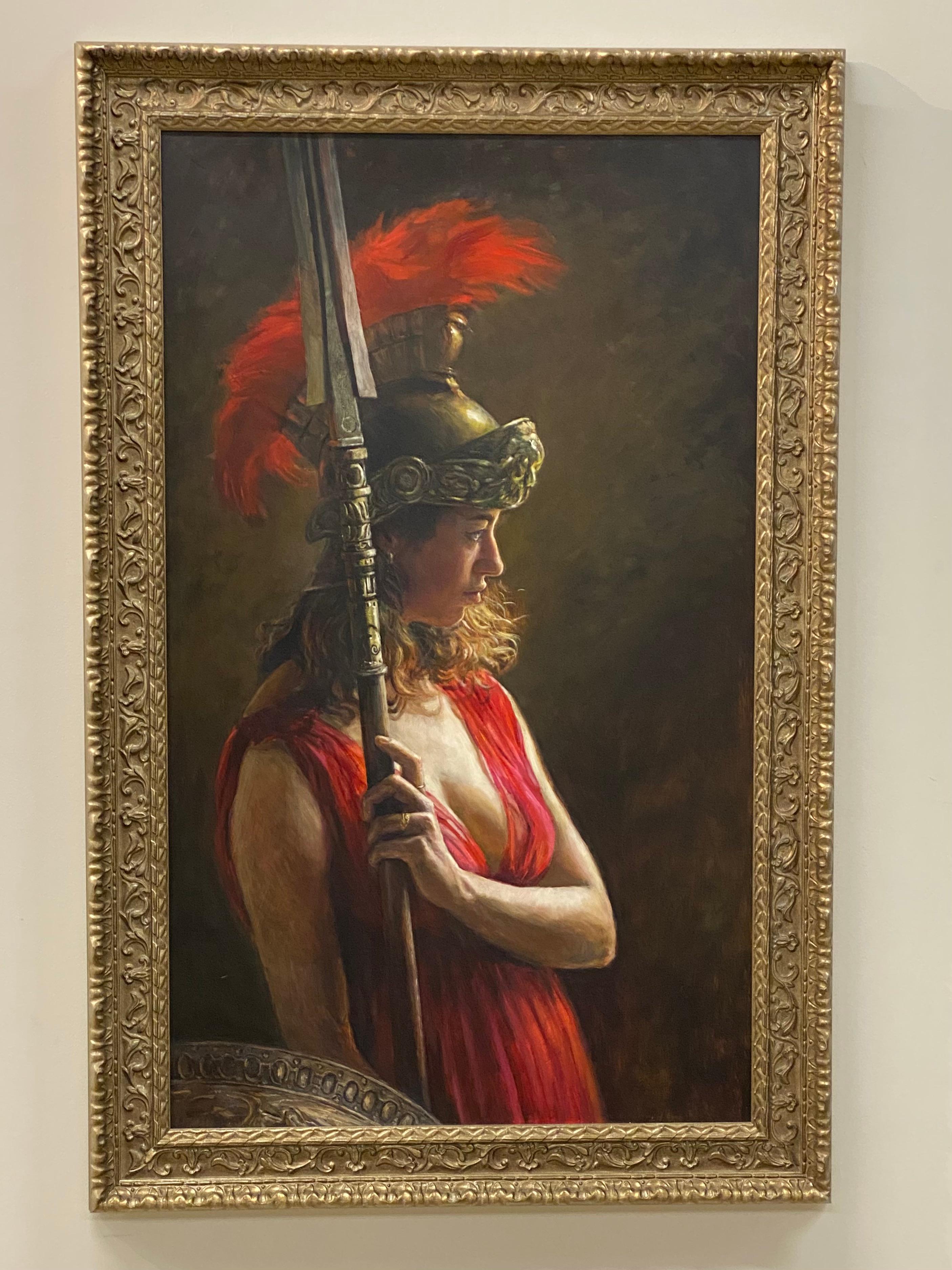 Athena- 21st Century Contemporary Dutch Figurative Painting Of The Greek Goddess 4