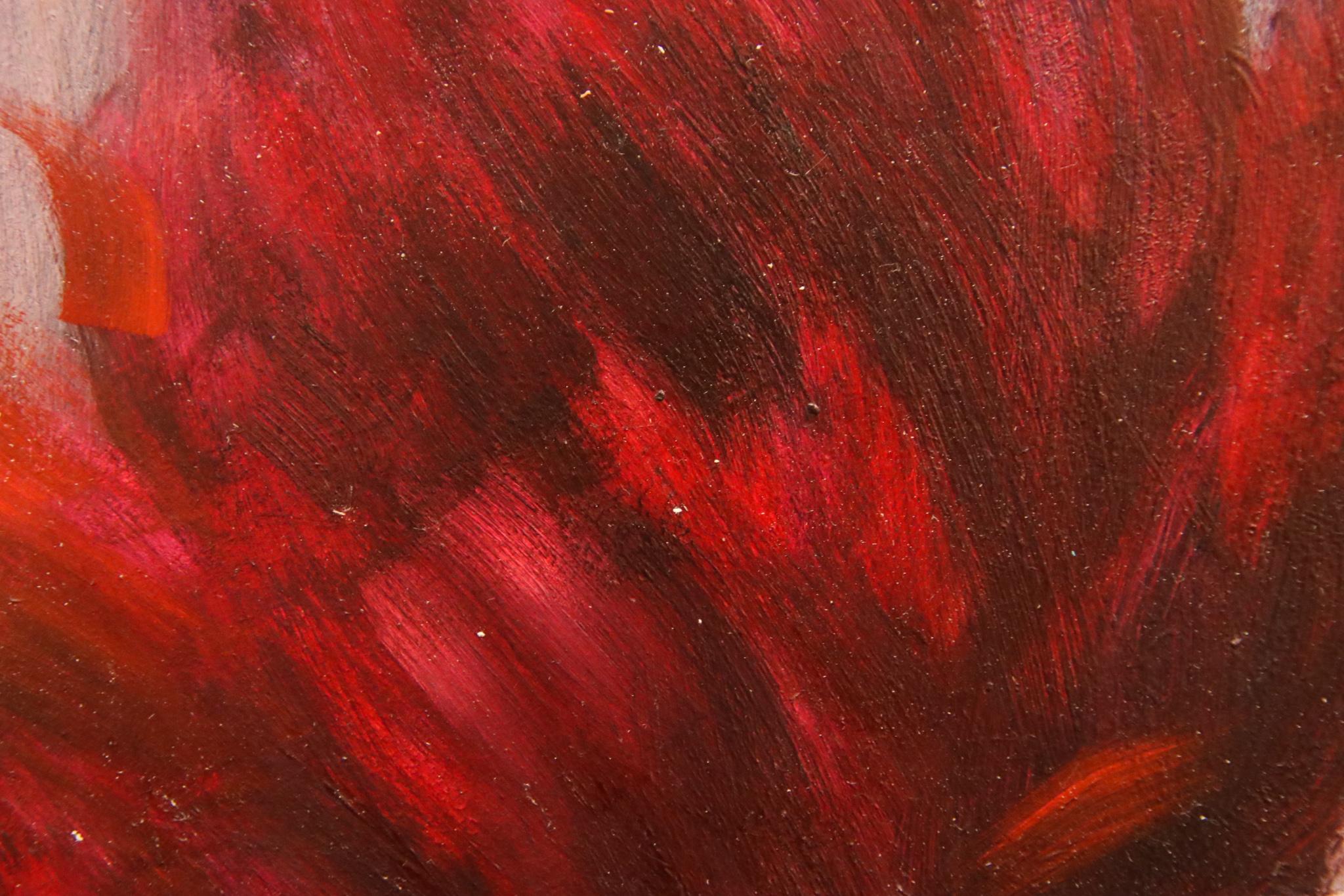 Nova - Pintura al óleo contemporánea al bodegón del siglo XXI de Pionias en un jarrón - Figurative Painting Negro de Yvonne Heemskerk