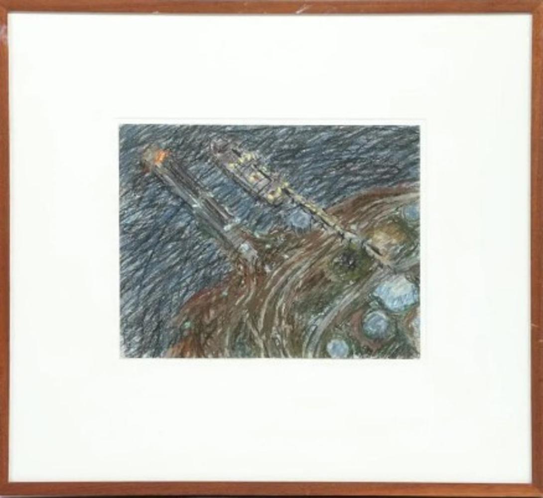„Searsport Harbor Night I“ Yvonne Jacquette, Hafenszene,  Städtische Landschaft im Angebot 1