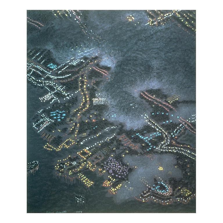 Yvonne Jacquette Landscape Print - Clouds Obscuring San Diego