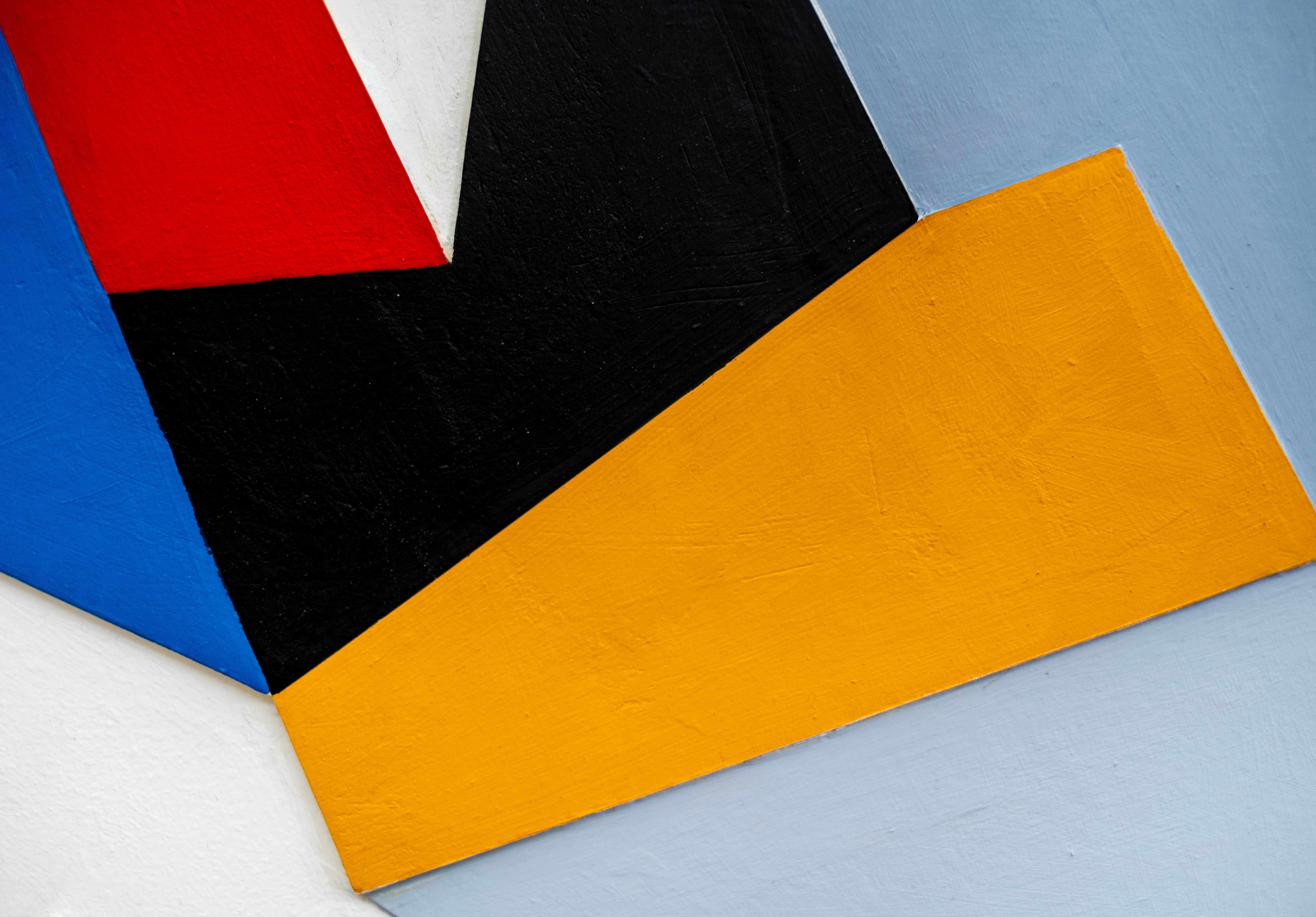 6 Variations Relief - coloré, contemporain, abstrait, Wood, gouache, foam core en vente 7