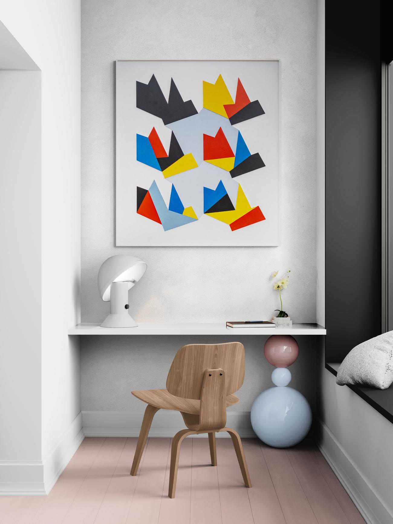 6 Variations Relief - coloré, contemporain, abstrait, Wood, gouache, foam core en vente 11