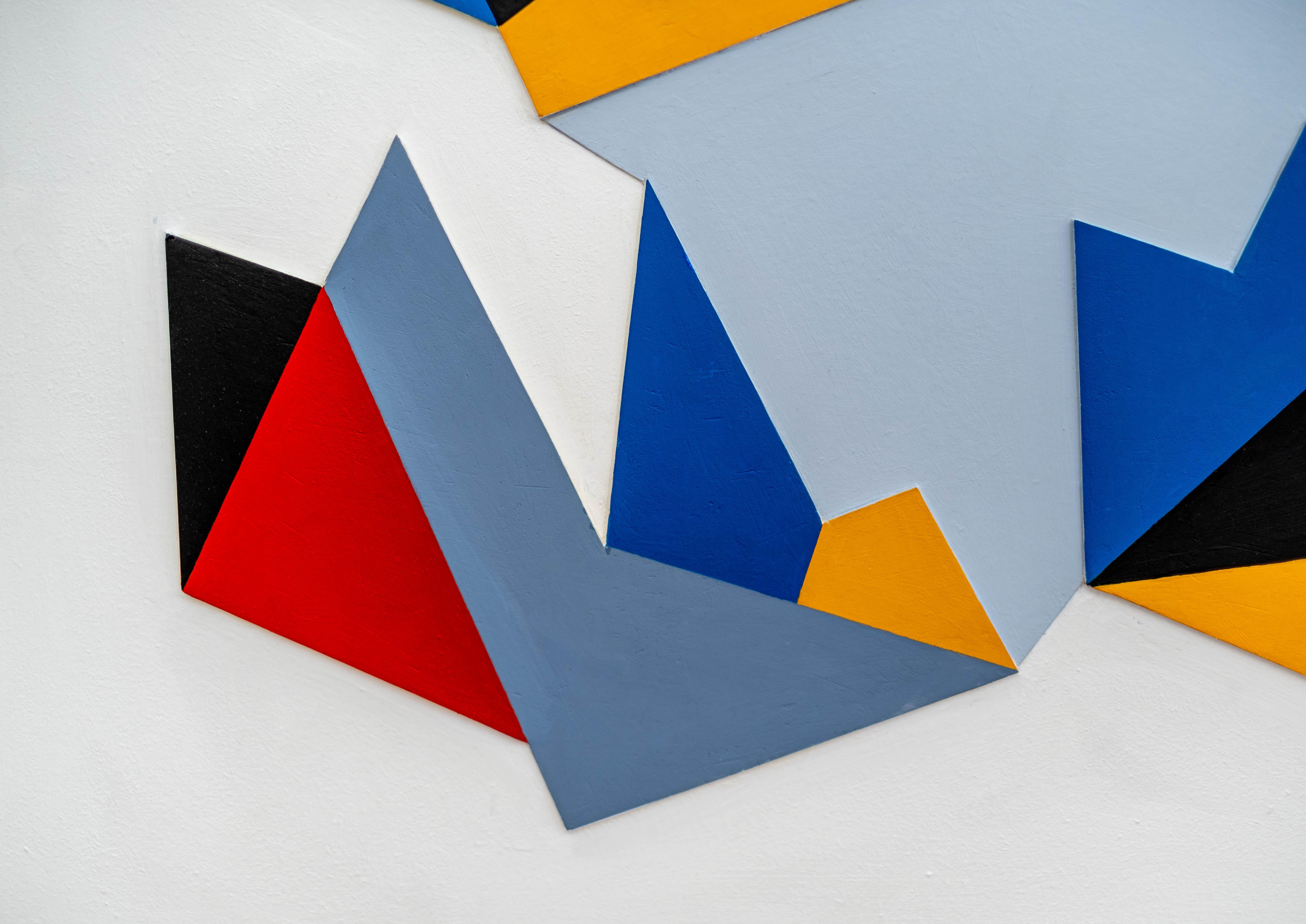 6 Variations Relief - coloré, contemporain, abstrait, Wood, gouache, foam core en vente 3