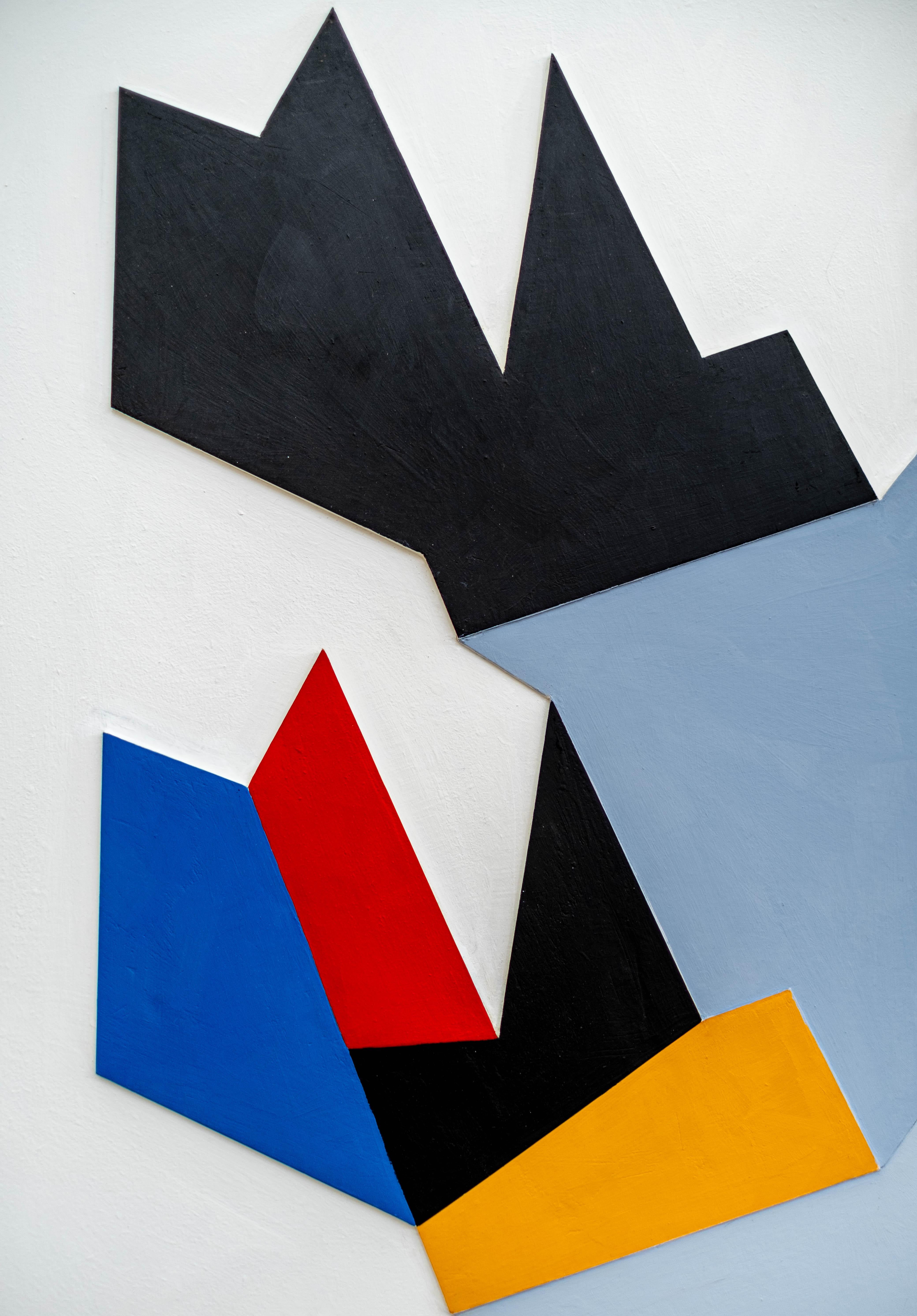 6 Variations Relief - coloré, contemporain, abstrait, Wood, gouache, foam core en vente 4