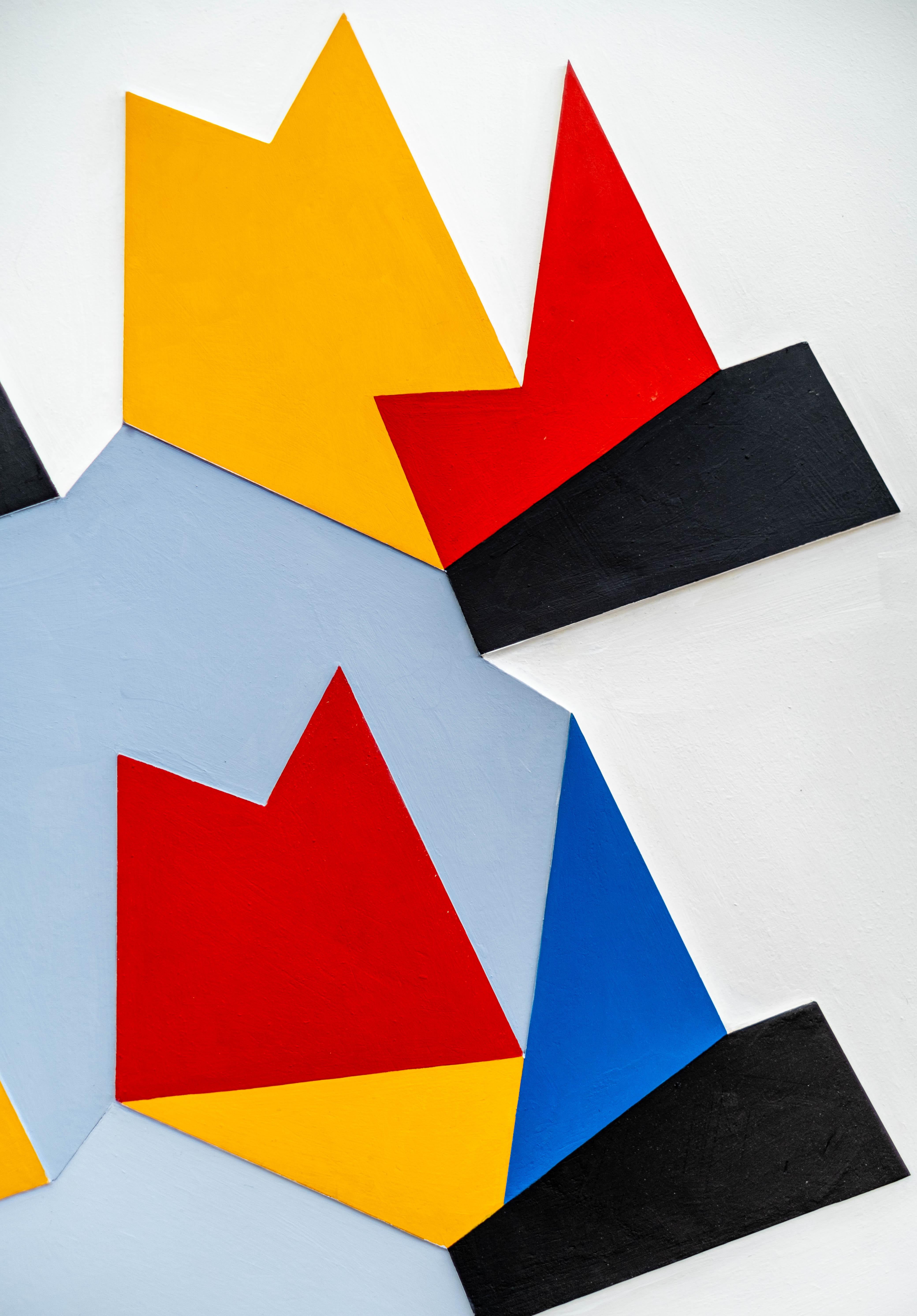 6 Variations Relief - coloré, contemporain, abstrait, Wood, gouache, foam core en vente 5