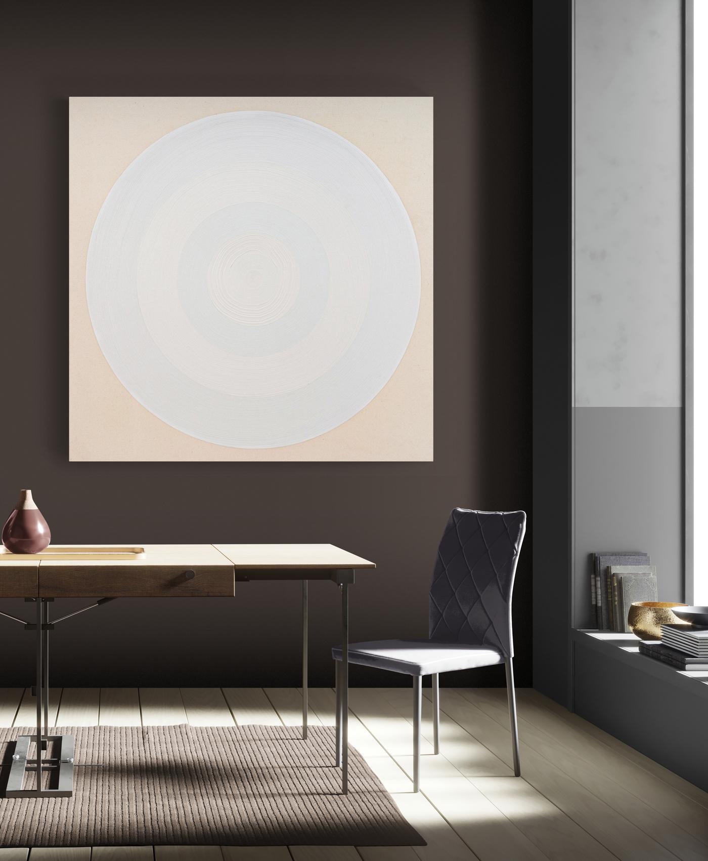 Body Motion Target 2 - abstrait géométrique doux et contemporain, acrylique sur toile en vente 10