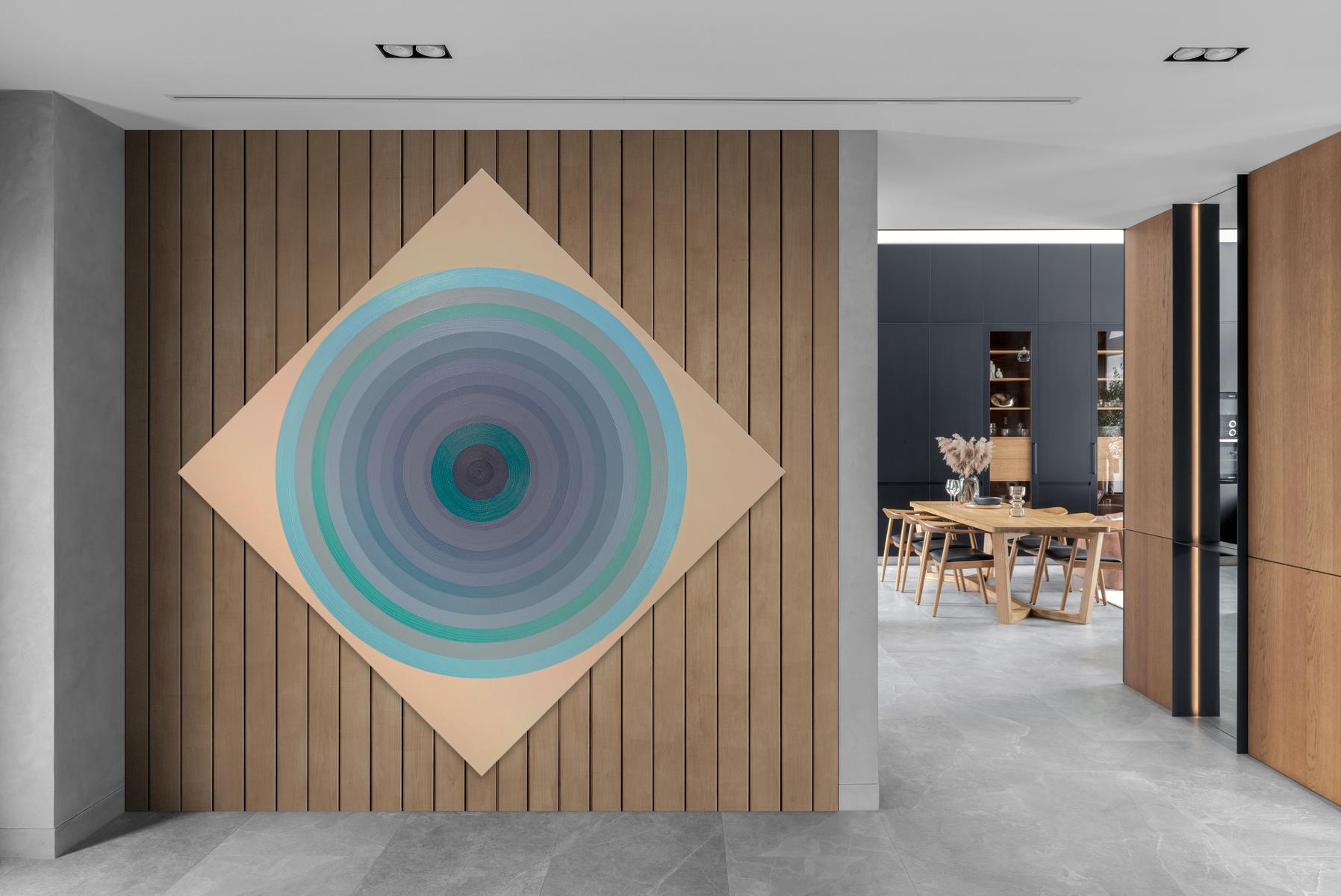Body Record (Water) - audace, contemporaneo, astratto geometrico, acrilico su tela in vendita 5
