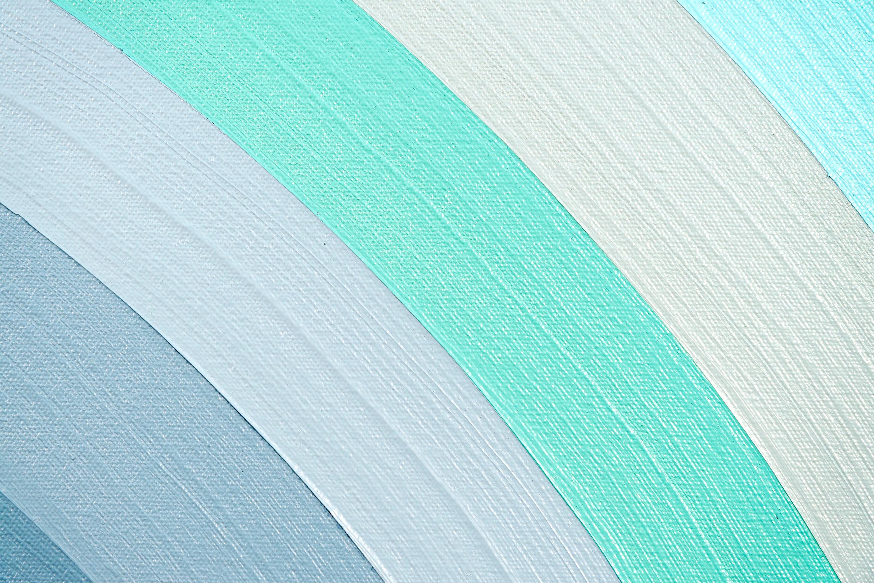 Body Record (Water) - audace, contemporaneo, astratto geometrico, acrilico su tela - Abstract Painting Blu di Yvonne Lammerich