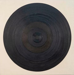 Body Records #1 Black - contemporain, abstrait géométrique, acrylique sur toile