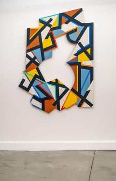 Contour Detour No. 4 - colorful, abstract, pigmented plaster on board