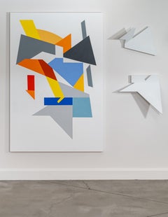 Cross/Cultural Now#2 - colorful, contemporary, abstract, wood, acrylic on canvas