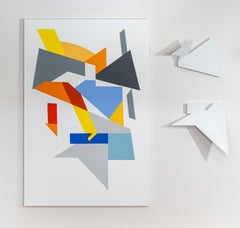 Cross/Cultural Now#2 - coloré, contemporain, abstrait, bois, acrylique sur toile