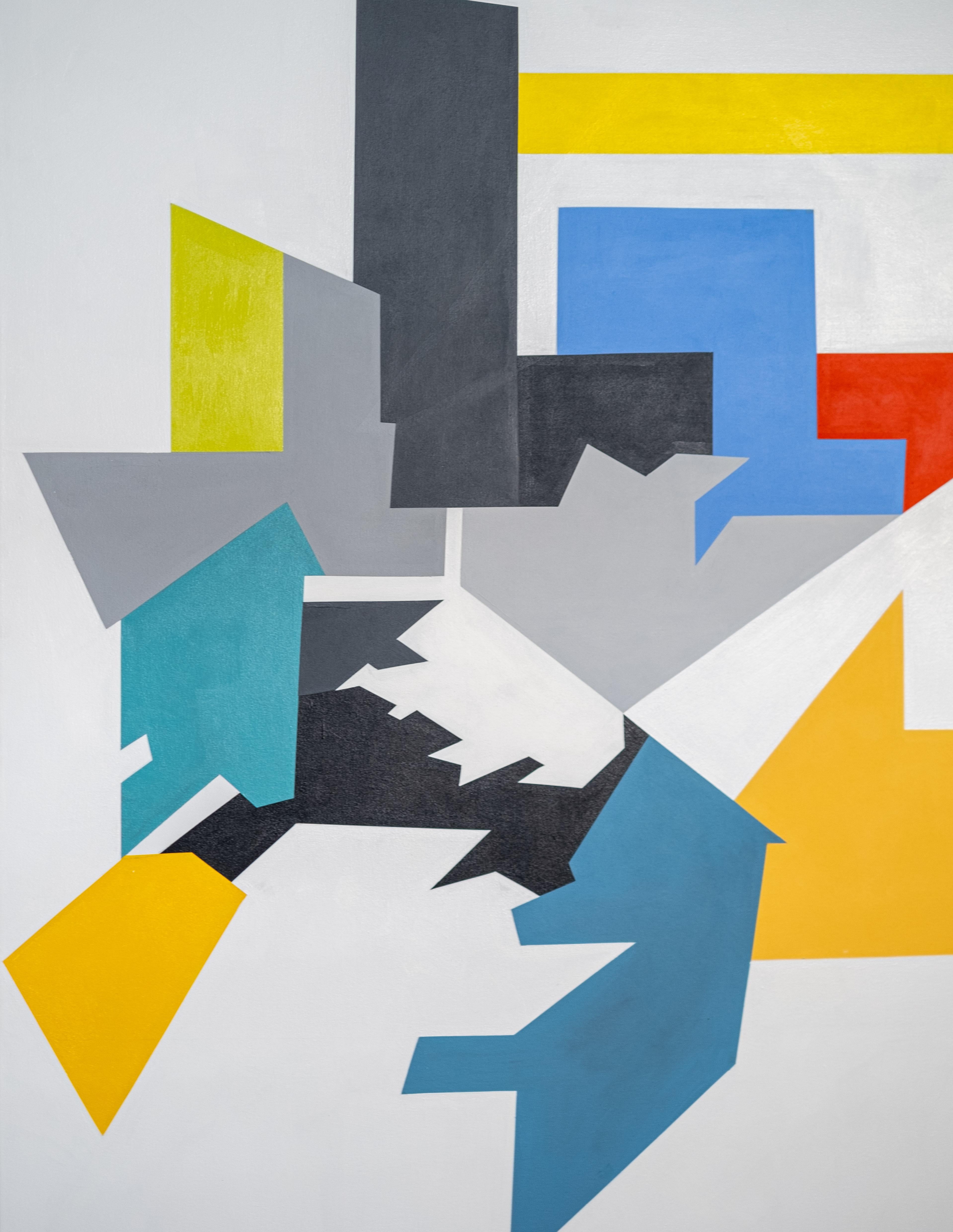 Cross/Cultural Now#3 - coloré, contemporain, abstrait, bois, acrylique sur toile en vente 2