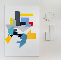 Cross/Cultural Now#3 - coloré, contemporain, abstrait, bois, acrylique sur toile