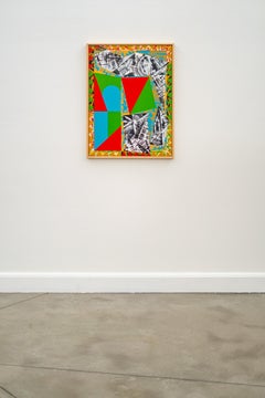 Current #2 - Abstract Painting, Acrylic on Canvas, Framed, 33x25 in